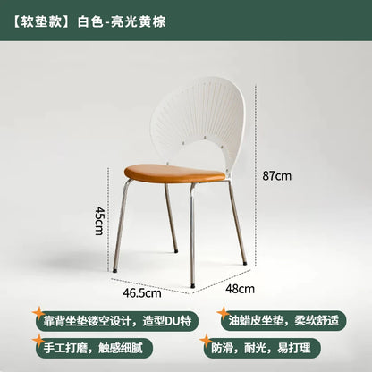 Home Furniture Restaurant Dining Chairs Living Room Leisure Chair Customized Stainless Steel Chairs Single Backrest Armchair