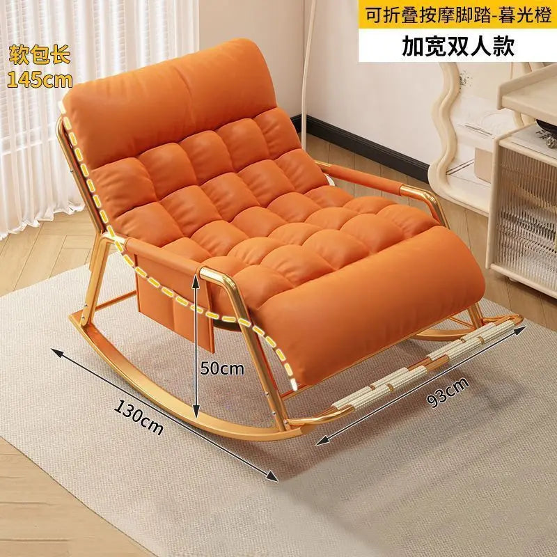 Recliner Rocking Chair Sitting and Sleeping Dual-purpose Double Lunch Break Chair Balcony Home Leisure Lazy Sofa Chair Ergonomic