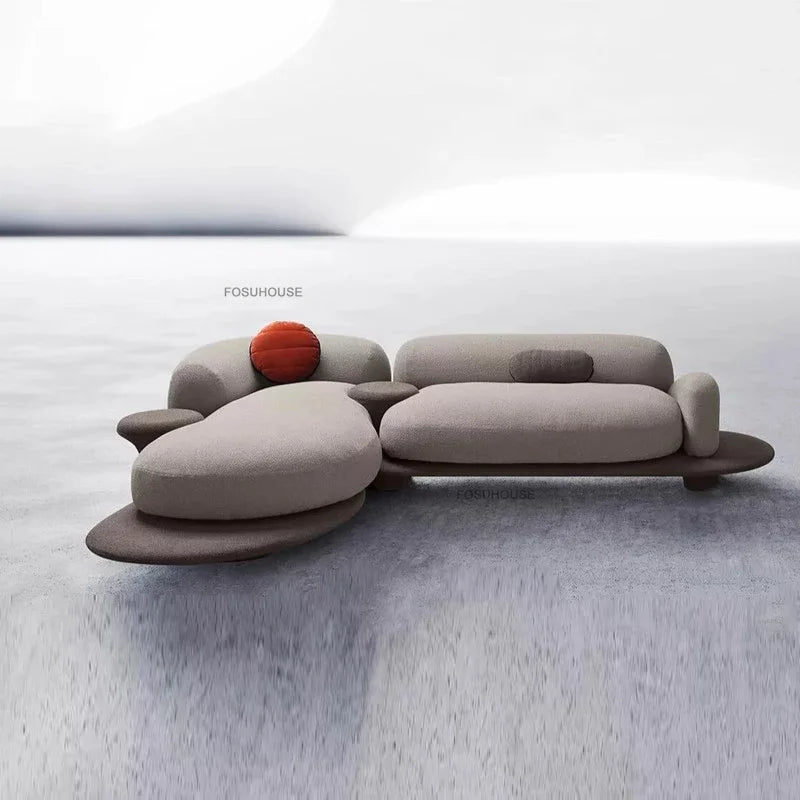 Italian Fabric Living Room Sofas Home Corner Creative Recliner Back Sofa Designer Pebble Sofa Bed Nordic Living Room Furniture L