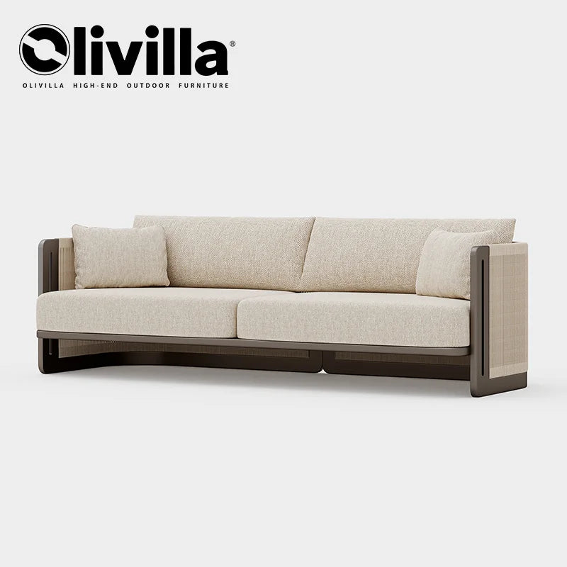 Villa Garden Rope Weaving Aluminum Alloy Sofa Hotel Sunroom Outdoor Leisure Furniture Courtyard Garden Waterproof Outdoor Sofa