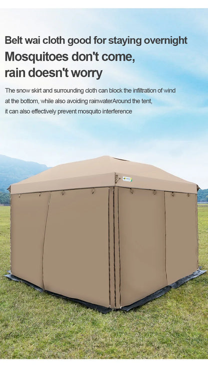 Outdoor 10x10 feet Pop up Canopy Gazebo Tent Straight Leg with 4 Double Layer Sidewall Perfect Instan Event Shelter Air Vent Top