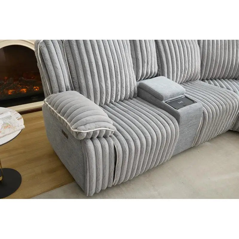 Grey Power Reclining Sectional Sofa Couch - Ultimate Comfort and Style for Your Living Room