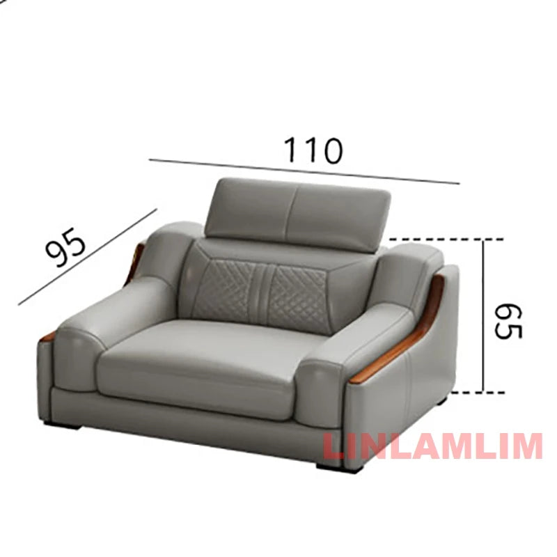 Modern U-Shaped Sectional Sofa Set with Chaise Lounge, Genuine Leather Couch with Storage Table, USB – Big Living Room Furniture