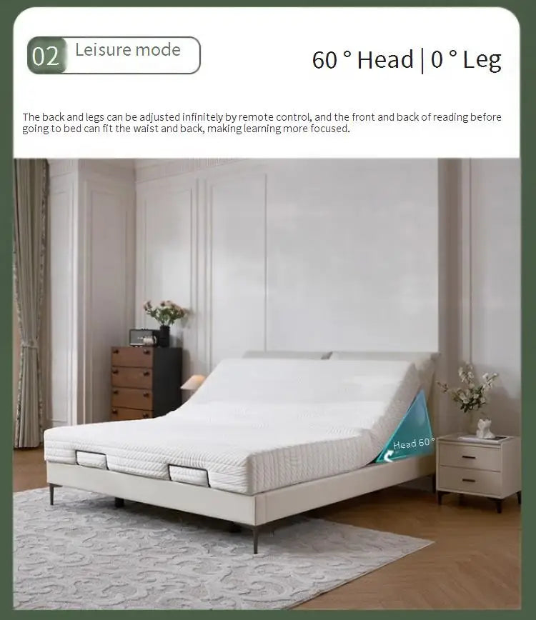 Soft bed Adjustable backrest Soft comfortable bedroom bed Soft folding bed