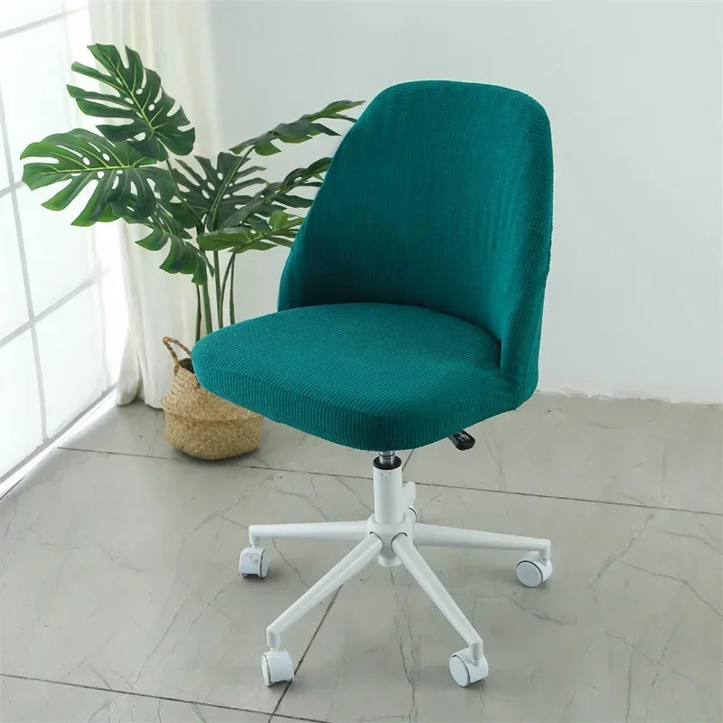 Pure Color Curved Chair Cover Polar Fleece Duckbill Chair Cover Chair Slipcover Elastic Seat Covers for Kitchen Hotel Office