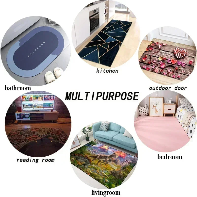 Blue Striped Living Room Rug Light Luxury Sofa Coffee Table Door Mat Retro Bedroom Lounge Non-slip Large Area Carpet Home Decor