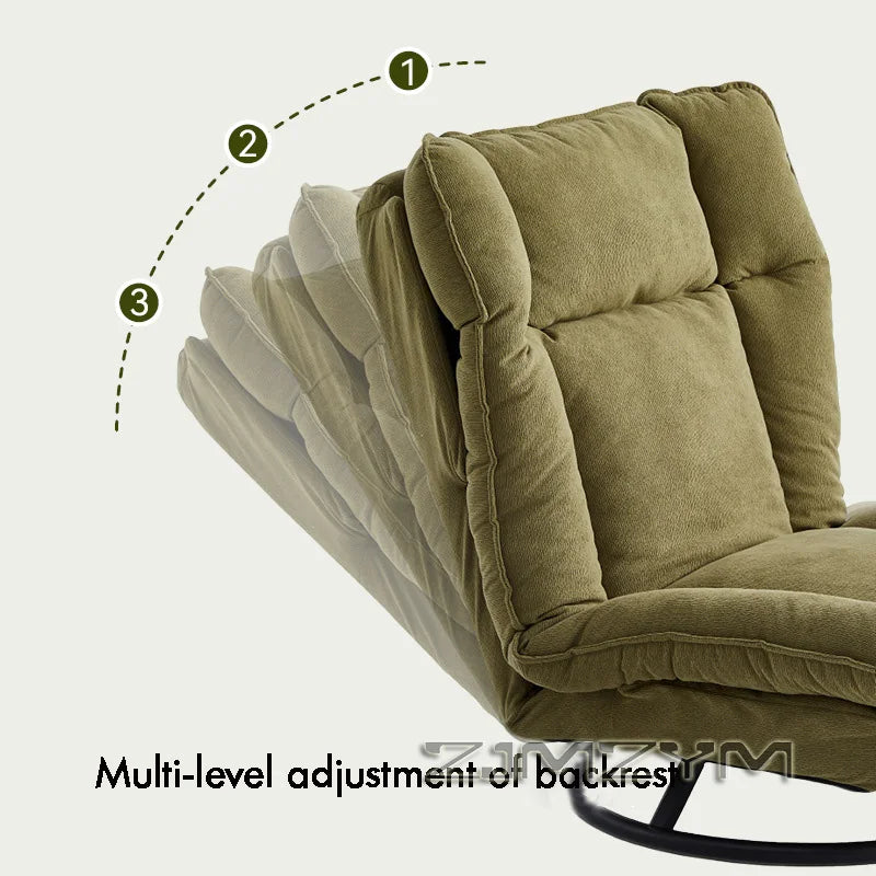 360° Rotation Fabric Rotating Sofa Chair for Living Room Balcony with Adjustable Backrest Lazy Sofa Leisure Chairs