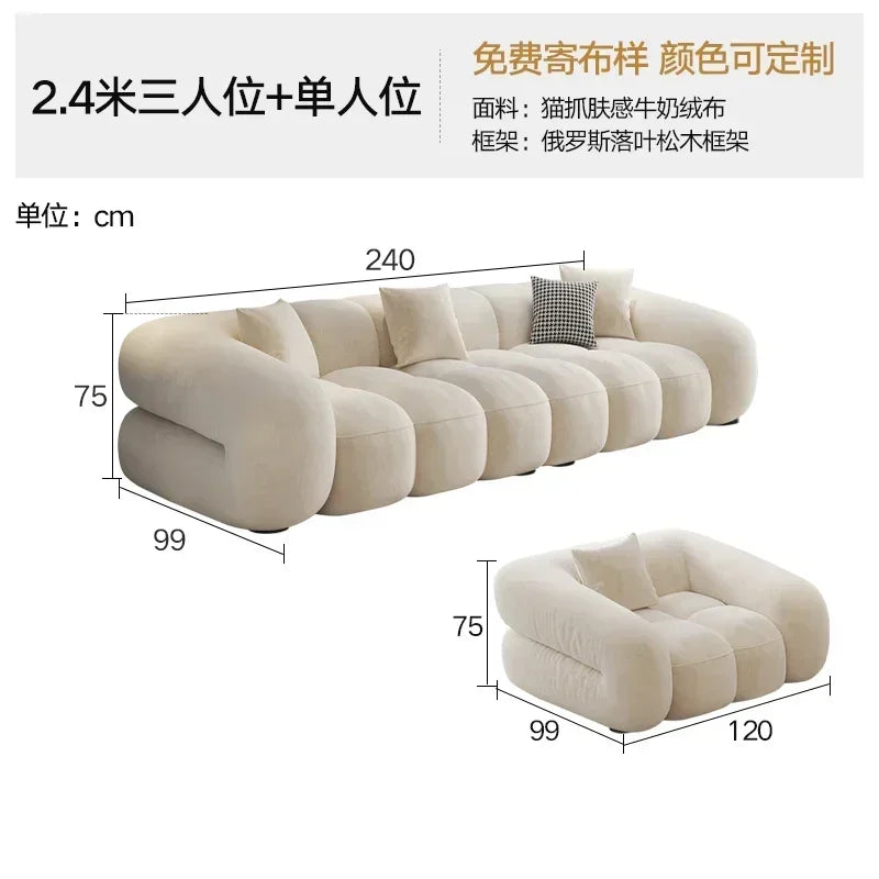 Designer Luxury Living Room Sofas House Nordic Family Elegant Relaxing Sofa Economic Apartment Minimalist Divano Hotel Furniture
