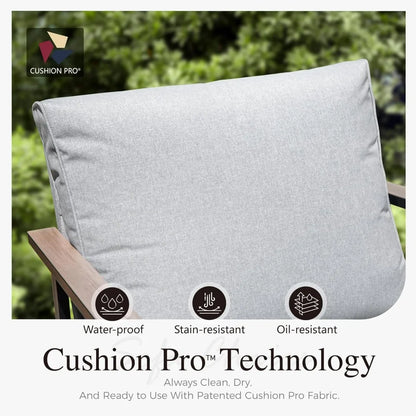 Modern Patio Furniture Set Outdoor Conversation Set 6pcs Heavy Duty with Soft Cotton-Filled Textilene Fabric fo