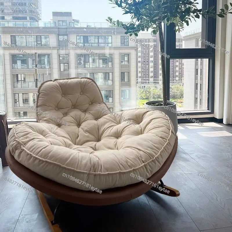 Recliner Comfortable Thickened Wood Penguin Rocking Chair Living Room Bedroom Balcony Home Leisure Lazy Sofa Style For Single