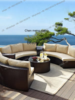 ssE1001 Outdoor Living Room Rattan Sales Office Garden Courtyard Leisure Rattan Chair Lobby Sofa Coffee Table Furniture Combinat