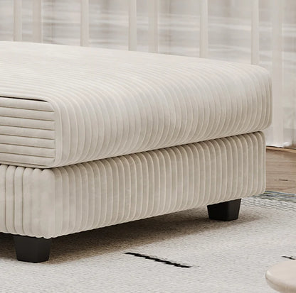 Modern convertible U-shaped combination sofa corduroy 4-seat large-sized living room double leisure chair set