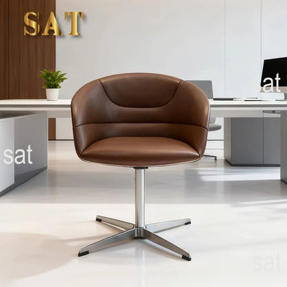 Leather Reception Armchair Office Visitor Chair Luxury Fashion Office Chair Hotel Swivel Office Chair