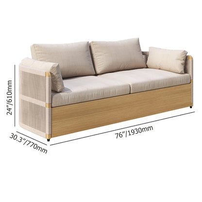 Nordic Outdoor Sofa and Coffee Table Set, Garden Designer Designed Woven Furniture Set for Courtyard and Outdoor Use