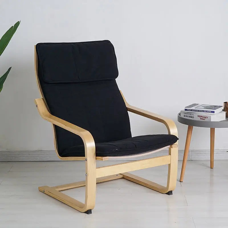Nordic Lounge Chair - Solid Wood Armrest Recliner for Balcony & Nursery