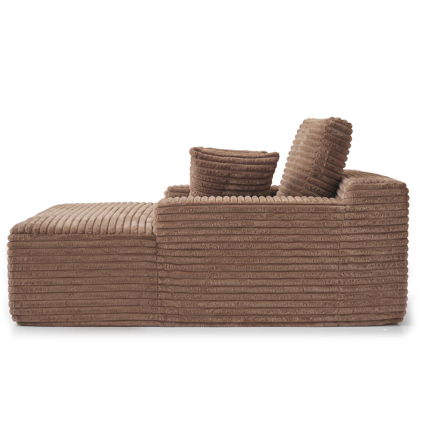 Sdoren 49inch Chaise Lounge Chair Indoor Oversized Corduroy Upholstered Boneless Sofa Bed Deep Seat Sleeper Couch Reading Chairs