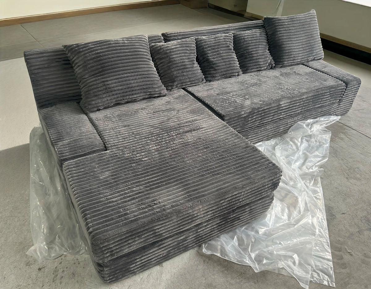 Wholesale Modern Living Room Furniture L-Shaped Sofa Compression Sofa Bed Combination Foam Sofa Compression