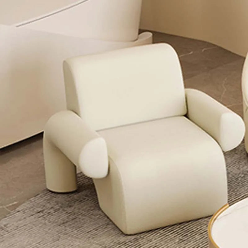 Canapé incurvé de forme spéciale crème vent, célébrité d'internet, magasin de vêtements irrégulier pour femmes, salon de beauté, zone de repos, canapé de réception