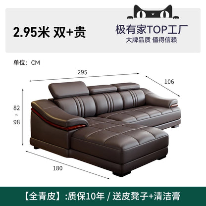 Nordic Genuine Leather Sofas Luxury Armchairs Cinema Comfortable Sofas Living Room Design Fauteuils Salon Home Furniture