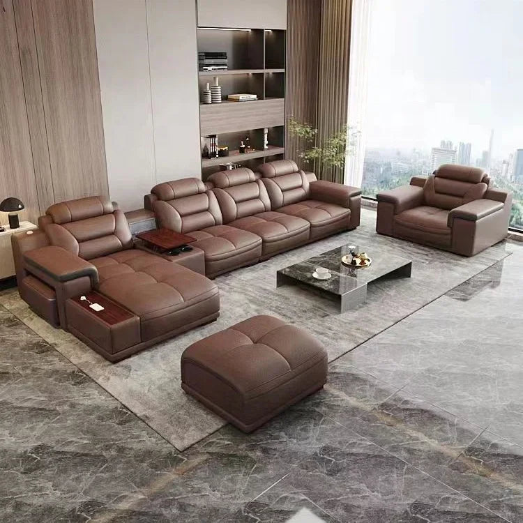 For Modern Luxury Genuine Leather Modular Corner Sofas Beds Sectional L Shape Sofa Couch Set Furniture Living Room Couches