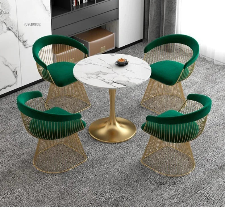 Nordic Designer Living Room Chair for Hotel Lobby Small Apartment Hollow Back Chairs Senior Leisure Creative Armchair for Cafe T