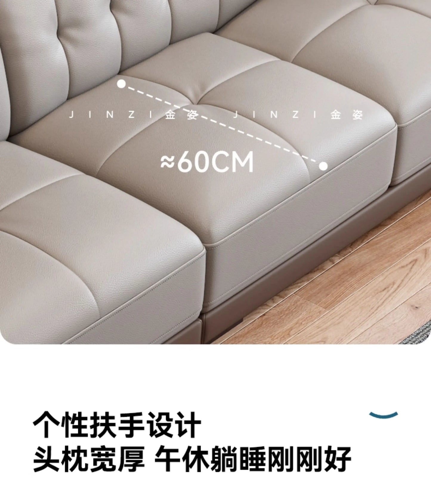 LH leather sofa first layer cowhide modern simple size apartment living room solid wood combination