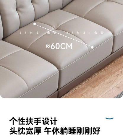 LH leather sofa first layer cowhide modern simple size apartment living room solid wood combination