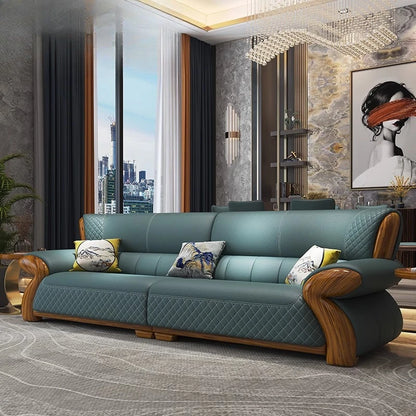 Leather sofa, new Chinese style medieval style, furniture