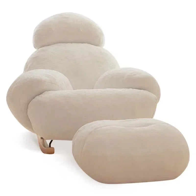 High quality Rocking Chair Sofa Creative Couch Wood Furniture Recliner Indoor Egg Chair Living  Sofa Chair Armchair Step Stool