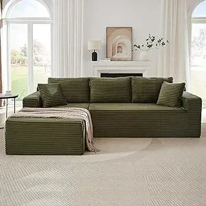 Boneless Cloud Sectional Couches for Living Room, L Shaped Sofa with Deep Seat & Left Chaise, Fluf