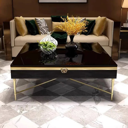 High fashion coffee table living room square paint glass square coffee table