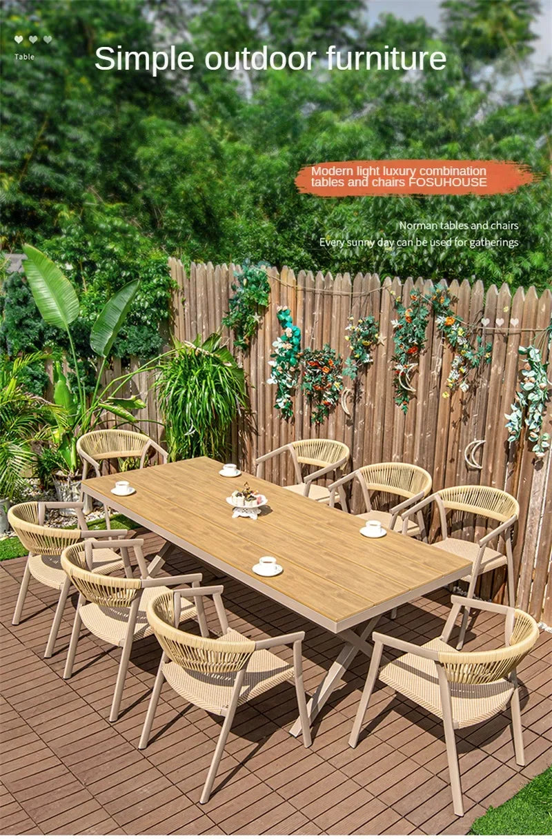 Outdoor Garden Furniture Sets Waterproof Open-air Balcony Aluminum Alloy Chair Outdoor Furniture Sets Courtyard Table and Chair