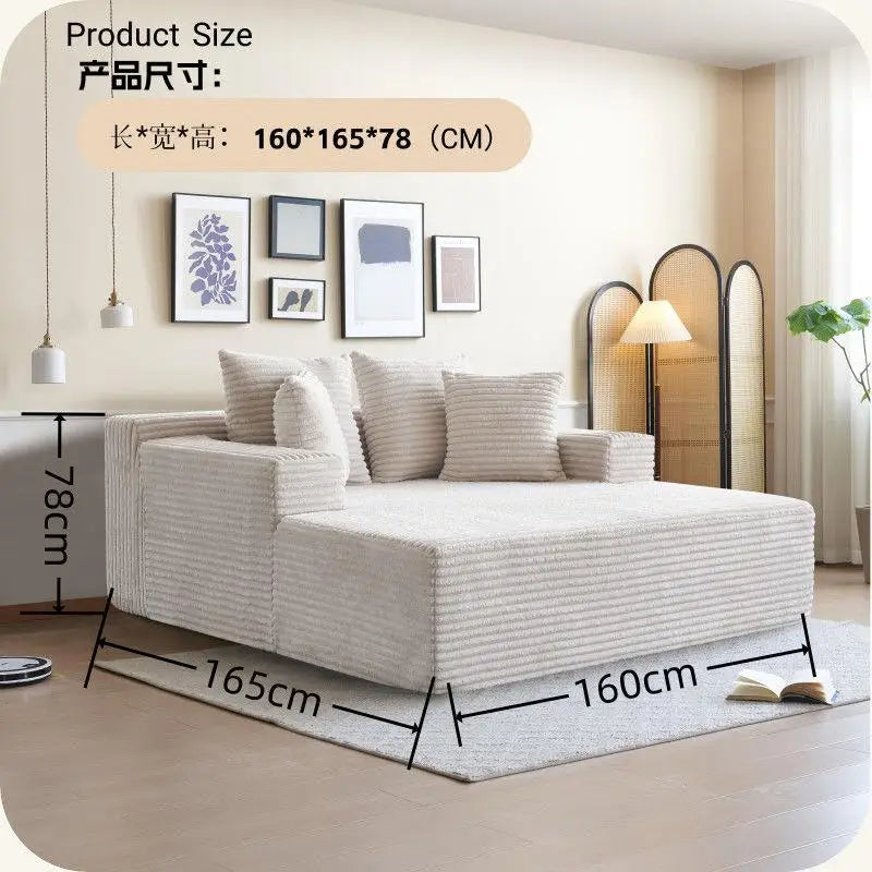 Modern Minimalist Vacuum Compression Sofa High-Quality Corduroy Home Film and Television Floor Leisure Sofa Chair