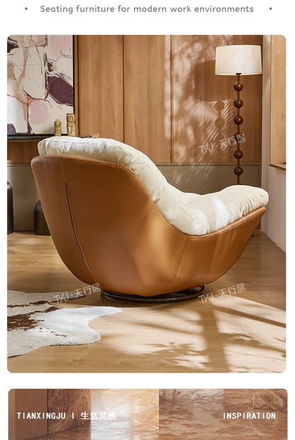PJ medieval rotating single sofa chair living room balcony home