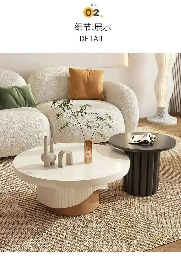 Table ronde unique, tables modernes, table basse, table basse glamour, esthétique, luxe, minimaliste, glamour, meubles de salon Basseliving