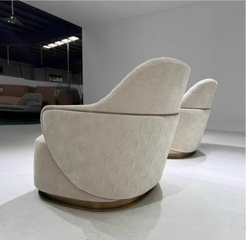Italian light luxury design single sofa chair modern villa living room home fabric leisure chair9338