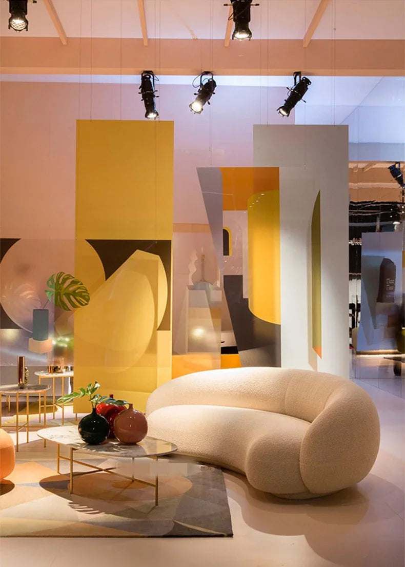 Nordic light extravagance creative personality arc sofa clothing store hotel leisure network celebrity accommodation design
