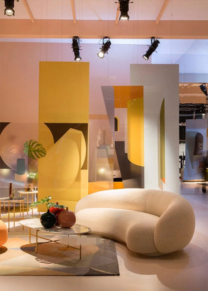 Nordic light extravagance creative personality arc sofa clothing store hotel leisure network celebrity accommodation design