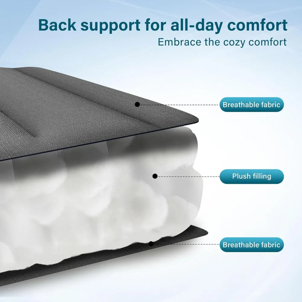 Zero Gravity Chairs, Oversized Patio Recliner Chair, Padded Folding Lawn Chair with Cup Holder Tray, Support 400lbs, Black