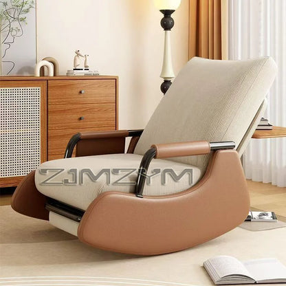 Folding Reclining Chair for Adults Lazy Sofa Office Nap Chair Balcony Household Rocking Chair Comfortable Lunch Break Seat