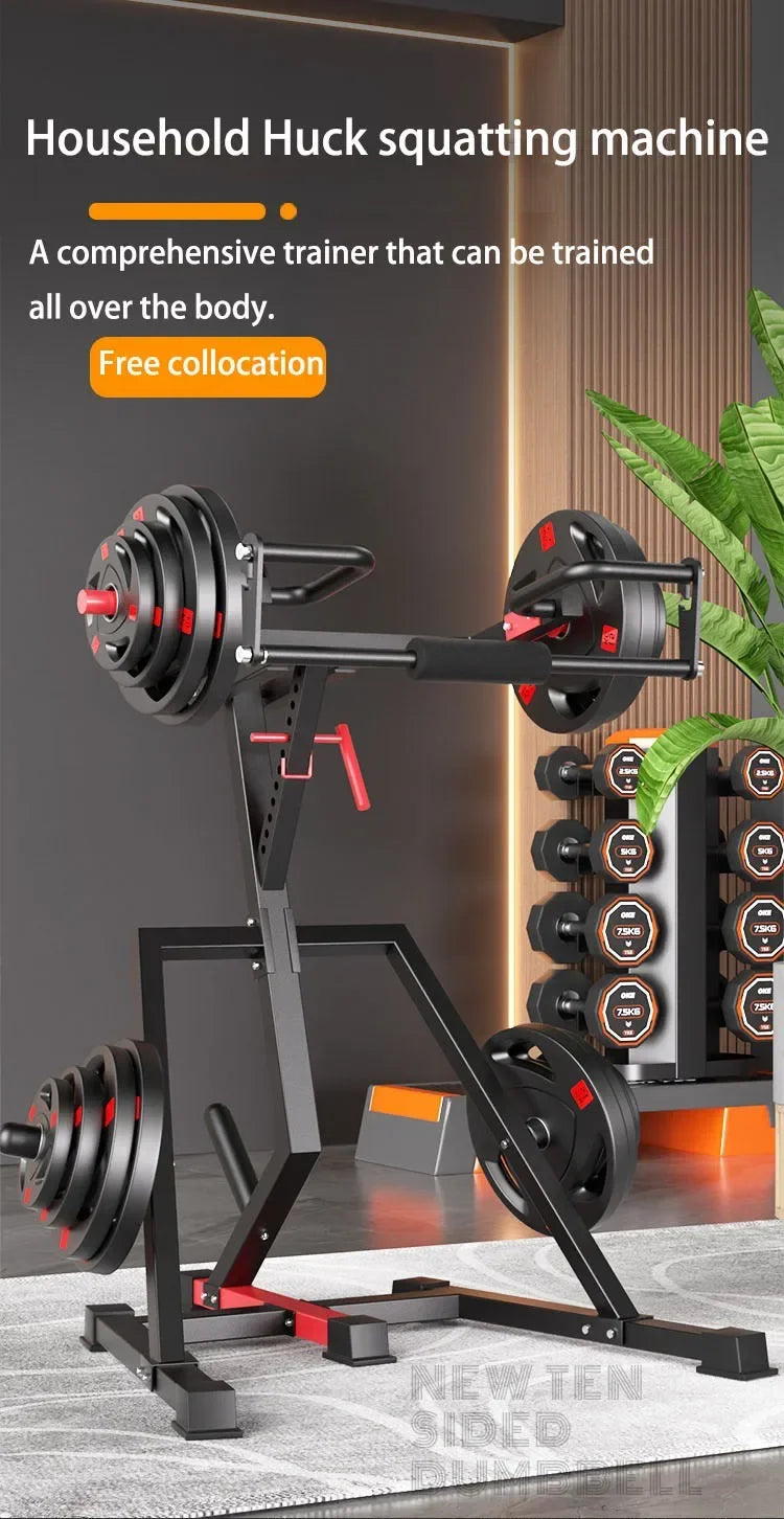 Huck squatting machine Horizontal push frame Weightlifting Strength Multi-function Trainer Fitness Equipment  Gym Home Exercise