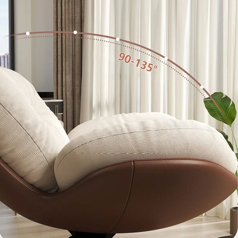 Luxury Living Room Lounge Chair Soft Reclining Home Relaxing Chair Adjustable Height Modern Bedroom Swivel Sofa Chairs Furniture