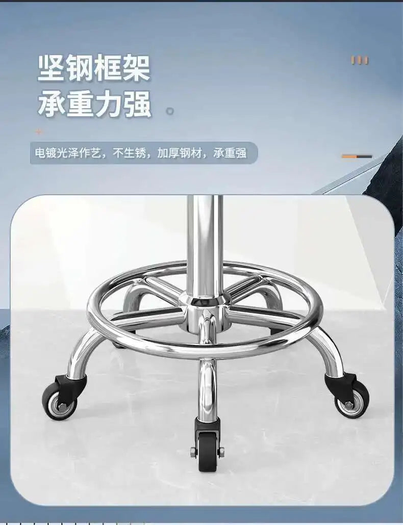 Barber Nail Salon Chair Swivel Wheels Rotating Salon Hair Stylist Barbershop Equipment Furniture Professional Rolling Silla