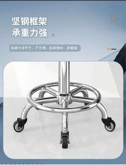 Barber Nail Salon Chair Swivel Wheels Rotating Salon Hair Stylist Barbershop Equipment Furniture Professional Rolling Silla