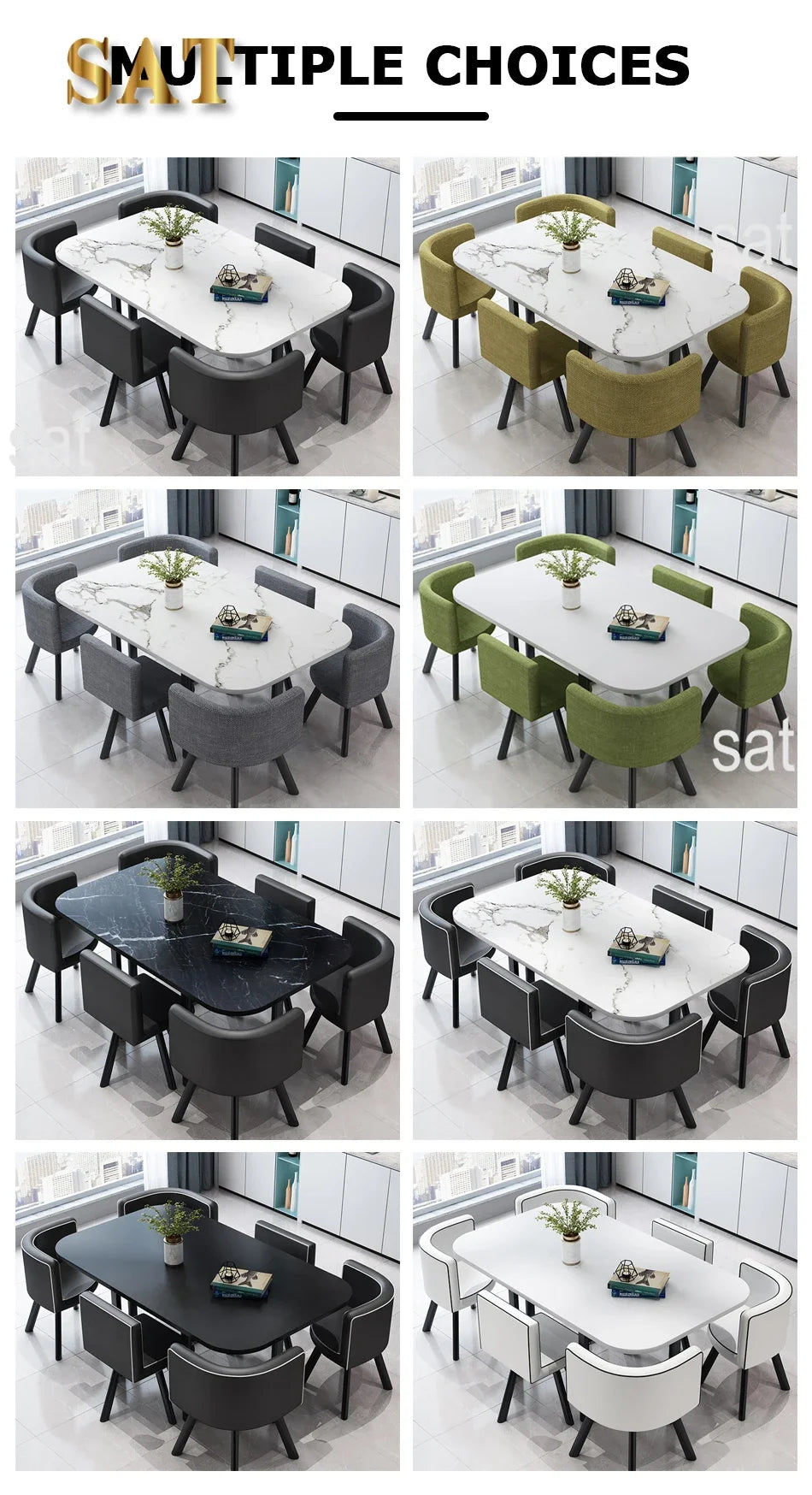 Wholesale Modern   Dining Table Sets 4 6 Chairs Dining Table Wooden Restaurant Cafe Chatting Table