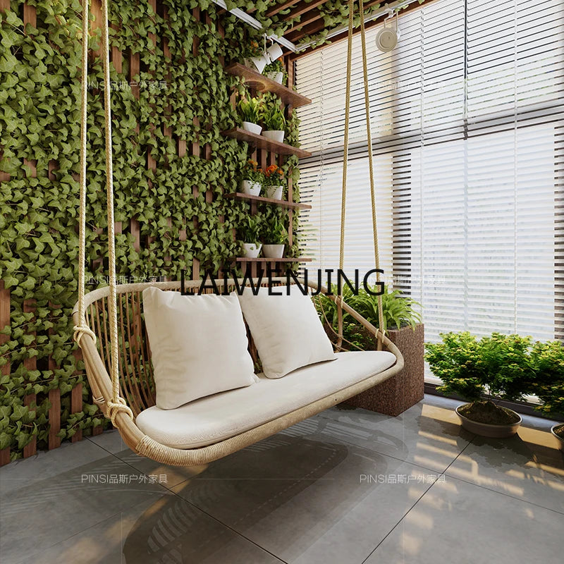 MJY hanging basket rattan chair single double swing sofa indoor cradle ceiling rattan chair