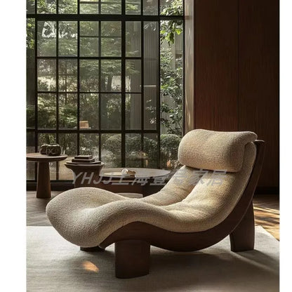 Comfortable solid wood sofa chair soft decoration living room casual armrest recliner