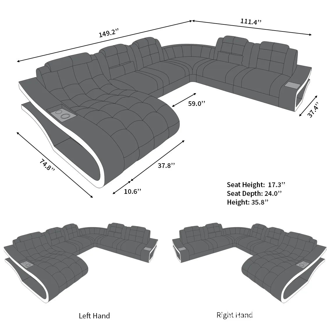 Postmodern leather home improvement combination American villa U-shaped sofa