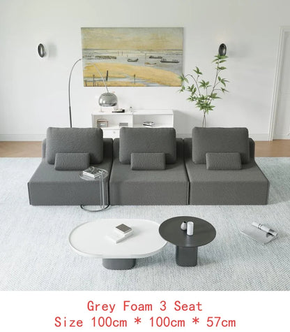 Oversized Modular Sectional Sofa, Luxury Boucle Floor Couch Set, Convertible Compressed Couch, Spacious Foam-Filled Sofa for