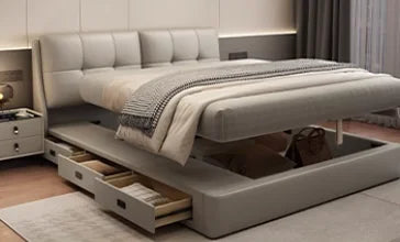 Queen Storage Bed Bedroom King Size Double Modern Frame Bed Headboard Luxury Sleeping Camas De Dormitorio Home Accessories